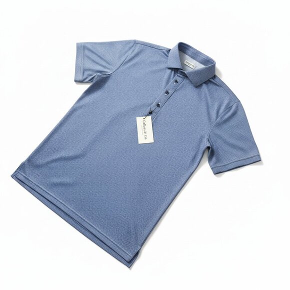 Collars & Co Men’s Short Sleeve Polo – Navy Gingham – Large – NWT - Picture 3 of 3